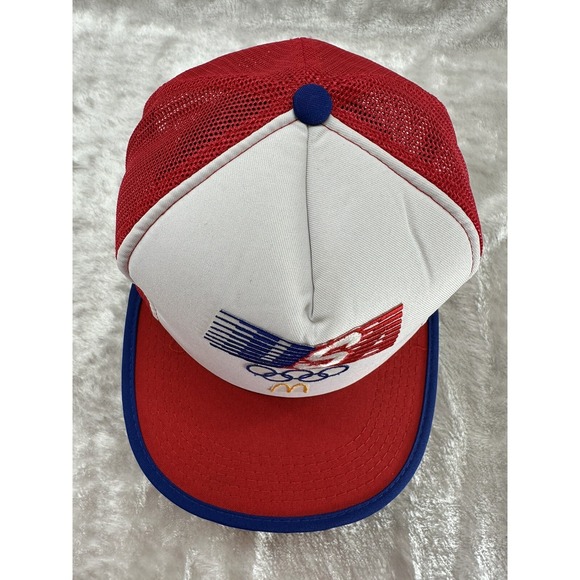 Vtg 1984 USA Olympic McDonalds Rare Issue Employee Mesh Trucker Snapback Cap - Picture 13 of 16